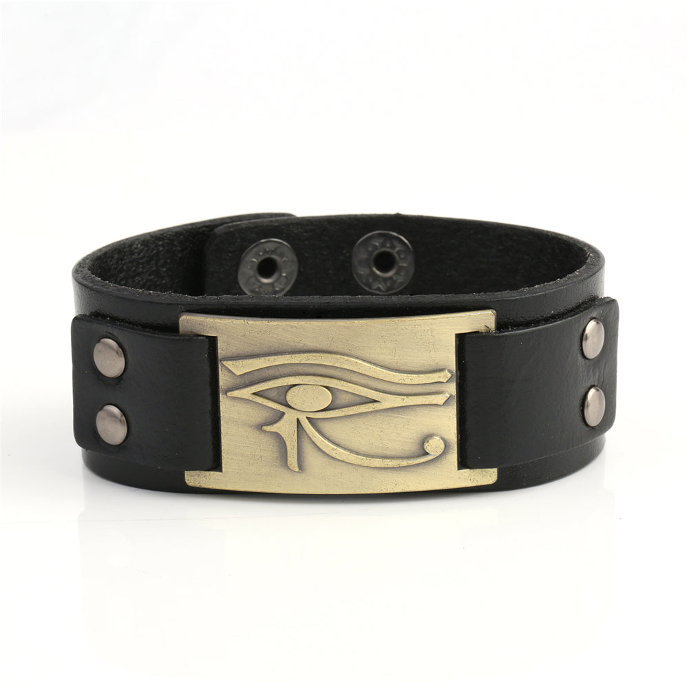 Eye of Horus Protection Leather Bracelet YourSoulPlace