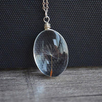 Thumbnail for 925 Sterling Silver Necklace with Real Dandelion Seed