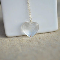 Thumbnail for 925 Sterling Silver Necklace Heart with Real Dandelion Seed