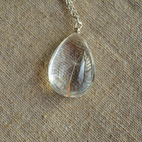 Thumbnail for 925 Sterling Silver Necklace Water Drop with Real Dandelion Seed