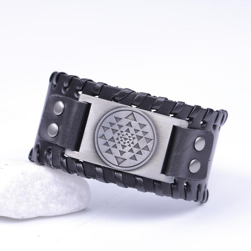 Sri Yantra Braided Leather Bracelet