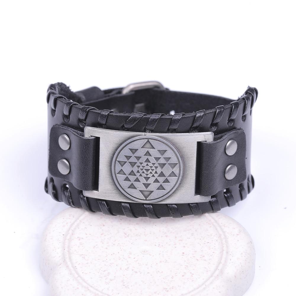 Sri Yantra Braided Leather Bracelet