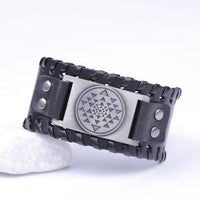 Thumbnail for Sri Yantra Braided Leather Bracelet