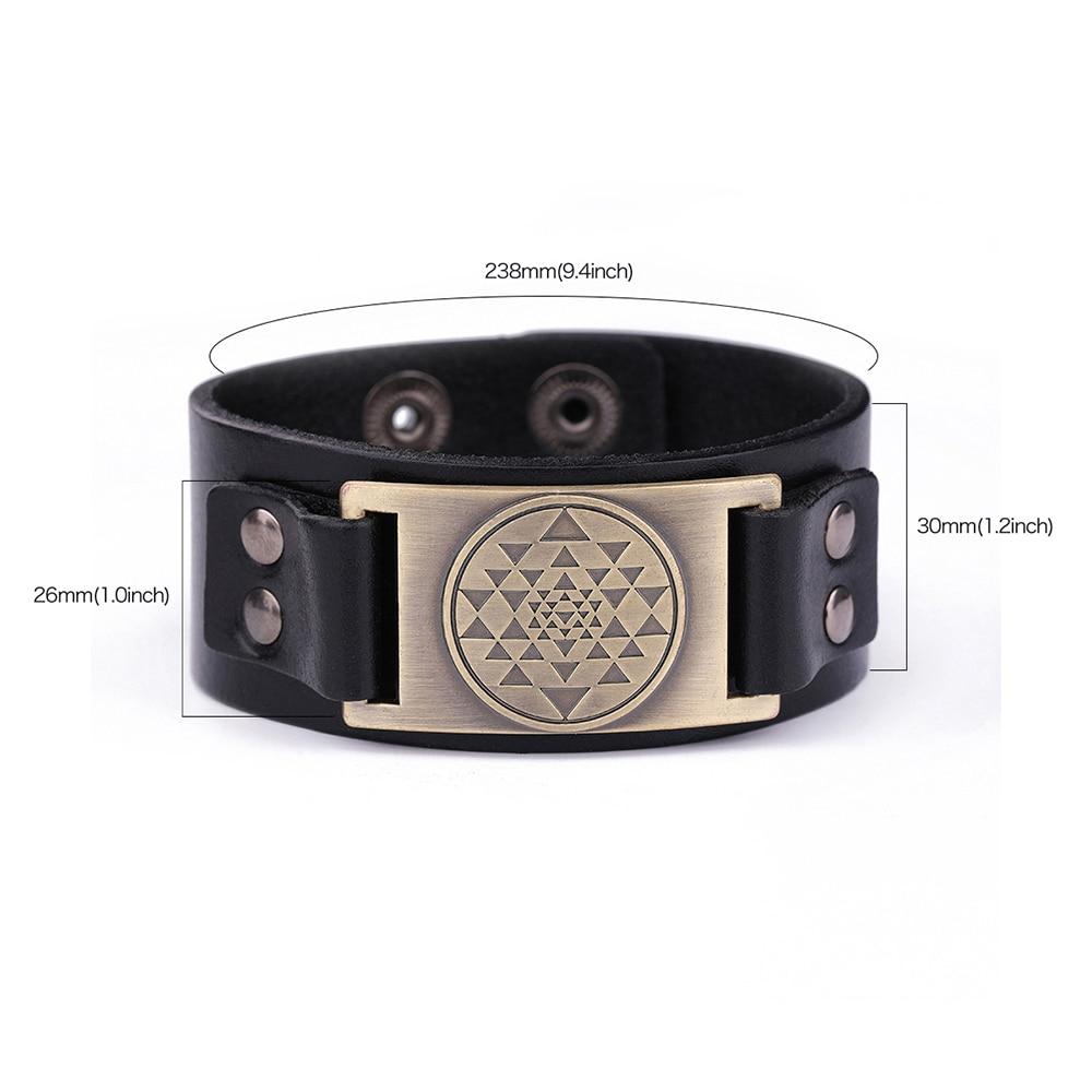 Sri Yantra Leather Bracelet