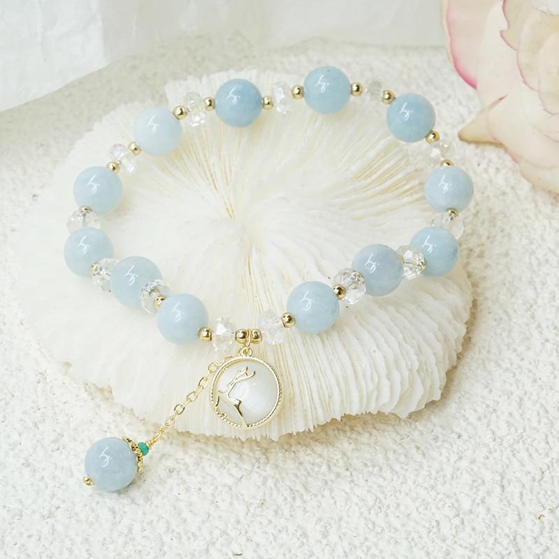 Boho Natural Aquamarine 'Bambi' Bracelet