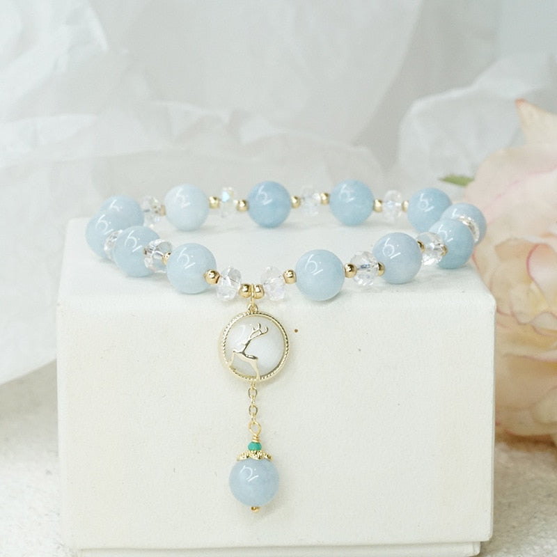 Boho Natural Aquamarine 'Bambi' Bracelet