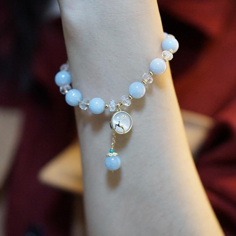 Boho Natural Aquamarine 'Bambi' Bracelet