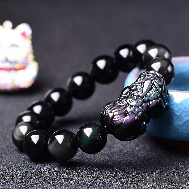 Black Obsidian Pi Yao Wealth & Protection Bracelet