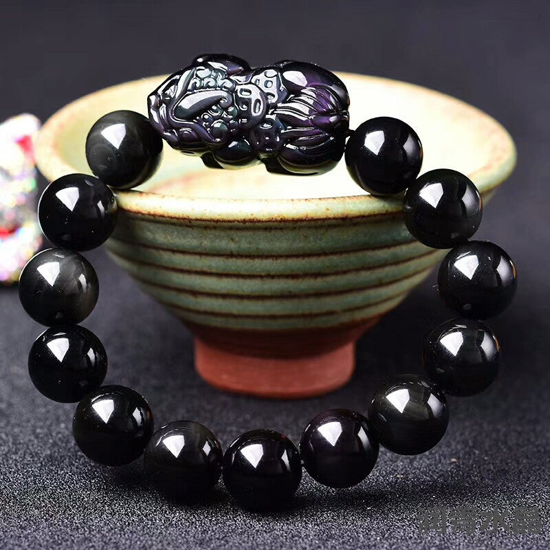 Black Obsidian Pi Yao Wealth & Protection Bracelet