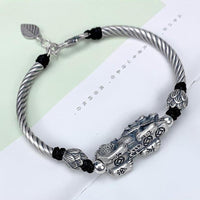 Thumbnail for THAI SILVER Feng Shui Pixiu & Lotus 'WEALTH' Bracelet