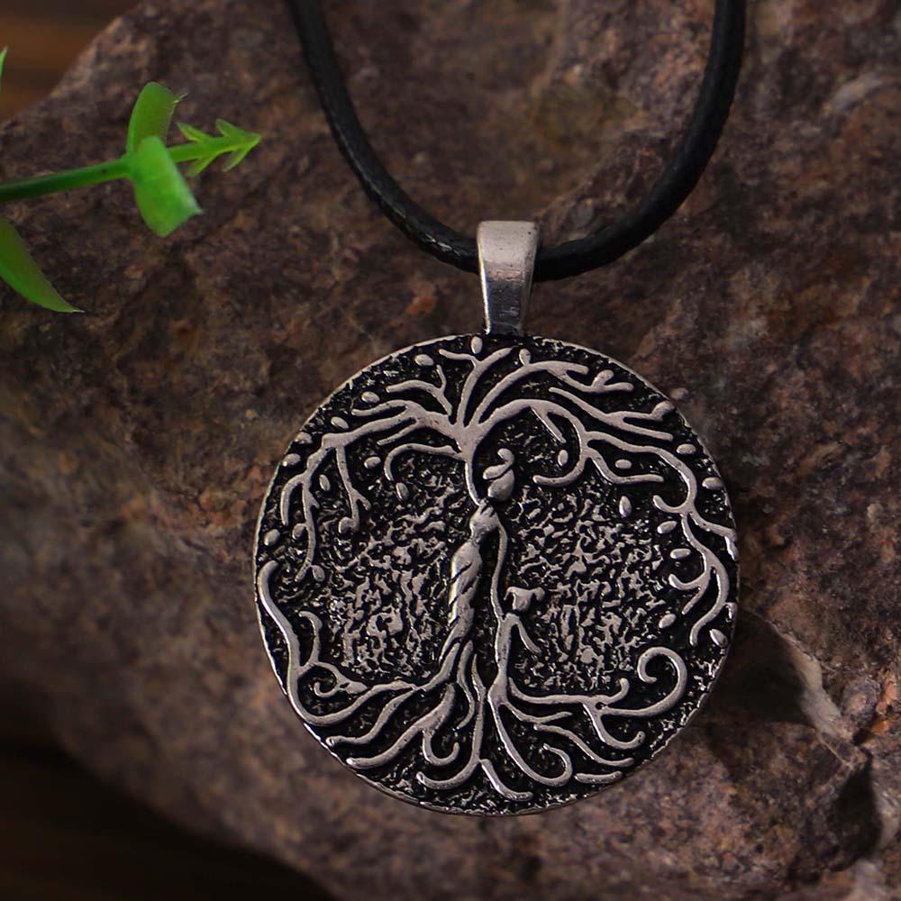 Double Side Carved Mom &  Children FAMILY TREE of LIFE Necklace -Mom with 1-5 kids