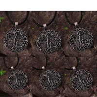 Thumbnail for Double Side Carved Mom &  Children FAMILY TREE of LIFE Necklace -Mom with 1-5 kids