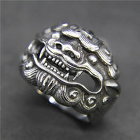 Thumbnail for Stainless Steel Lucky Qilin Lion- GOOD OMEN Ring-US Sizes 7-13