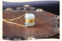 Thumbnail for Nephrite Jade Pure Gold Foil Pendant 'LOVE YOURSELF' Necklace