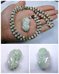 Thumbnail for Burmese Jadeite PIXIU ABUNDANCE Necklace Pendant