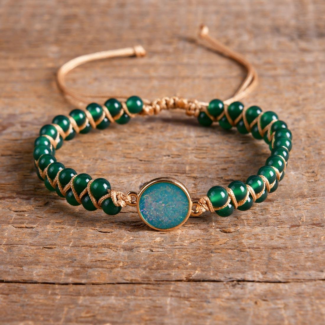 Drop Of Moonlight Opal Braided Bracelets