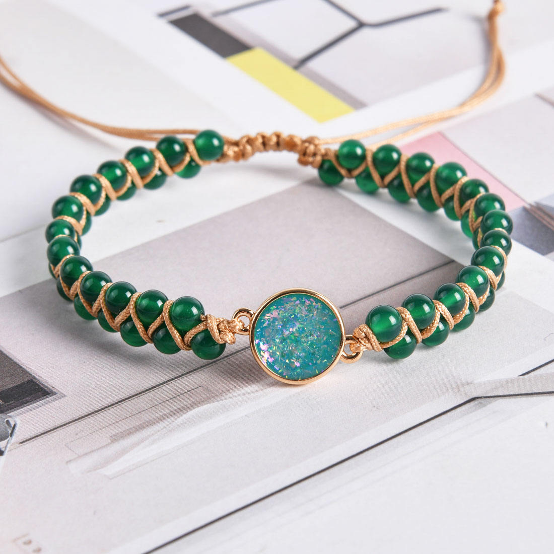 Drop Of Moonlight Opal Braided Bracelets
