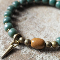 Thumbnail for Ethnic Tibetan 'Bodhi Seeds' Prayer Beads & Copper Bracelet