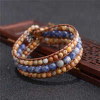 Thumbnail for Calming Three layer Natural Agate Stone Wrap Bracelet