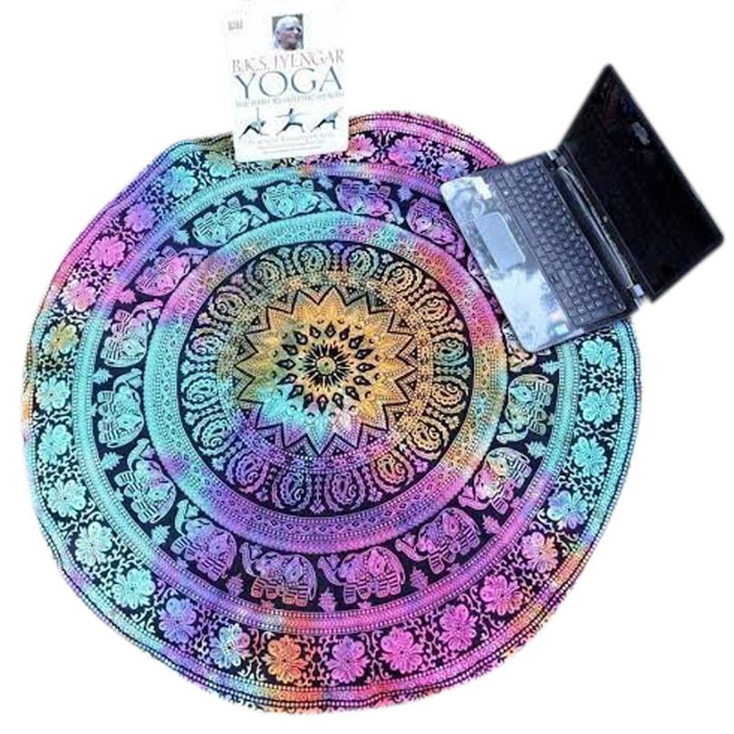 Tie Dye Indian Elephant Beach/Yoga Mandala Tapestry