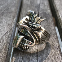 Thumbnail for Stainless Steel Maori Mythology Totem Warrior Design Men's Ring-US Sizes 8-13