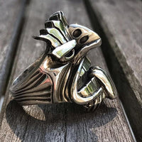 Thumbnail for Stainless Steel Maori Mythology Totem Warrior Design Men's Ring-US Sizes 8-13