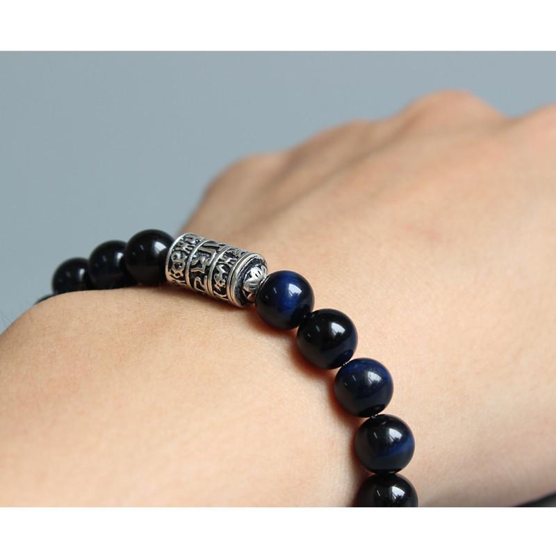 Blue Eagle Eye Tibetan Buddhism Mantra Totem Charm Bracelet