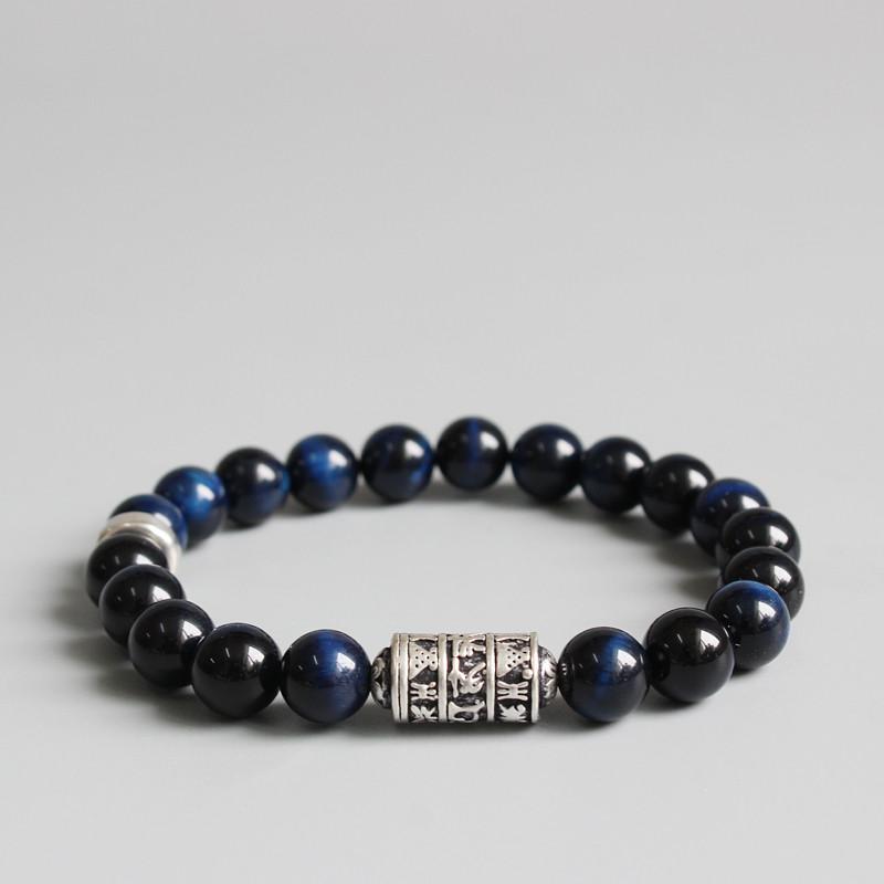 Blue Eagle Eye Tibetan Buddhism Mantra Totem Charm Bracelet