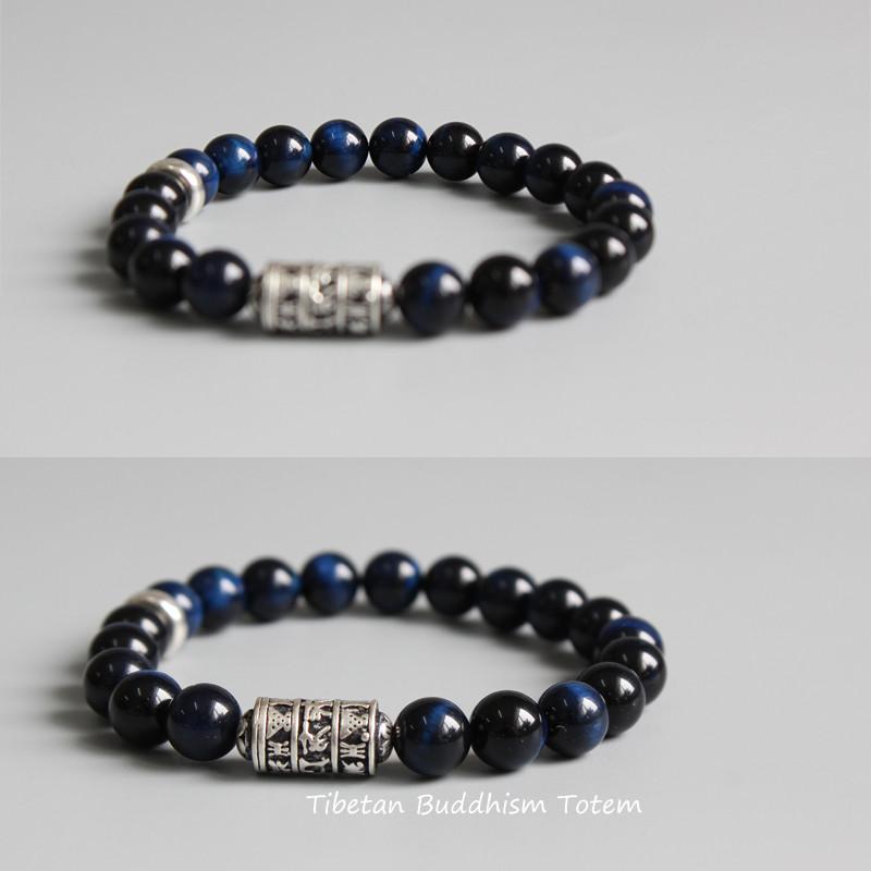 Blue Eagle Eye Tibetan Buddhism Mantra Totem Charm Bracelet