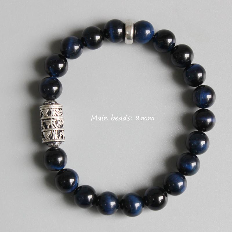 Blue Eagle Eye Tibetan Buddhism Mantra Totem Charm Bracelet