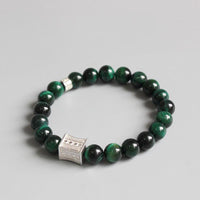 Thumbnail for Green Cobra Eye Stone  Tibetan Buddhism Six True Words Charm Bracelet