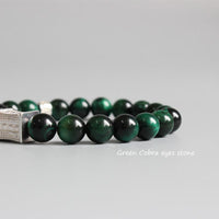 Thumbnail for Green Cobra Eye Stone  Tibetan Buddhism Six True Words Charm Bracelet