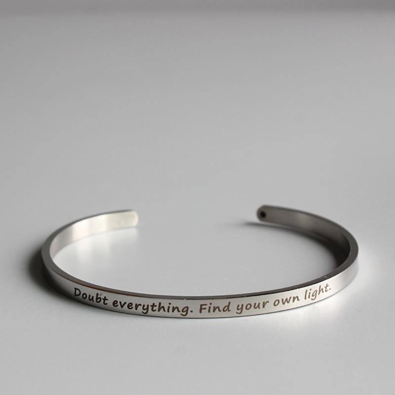 x_'NO MUD.. NO LOTUS"  Stainless Steel Inspirational Bangles.