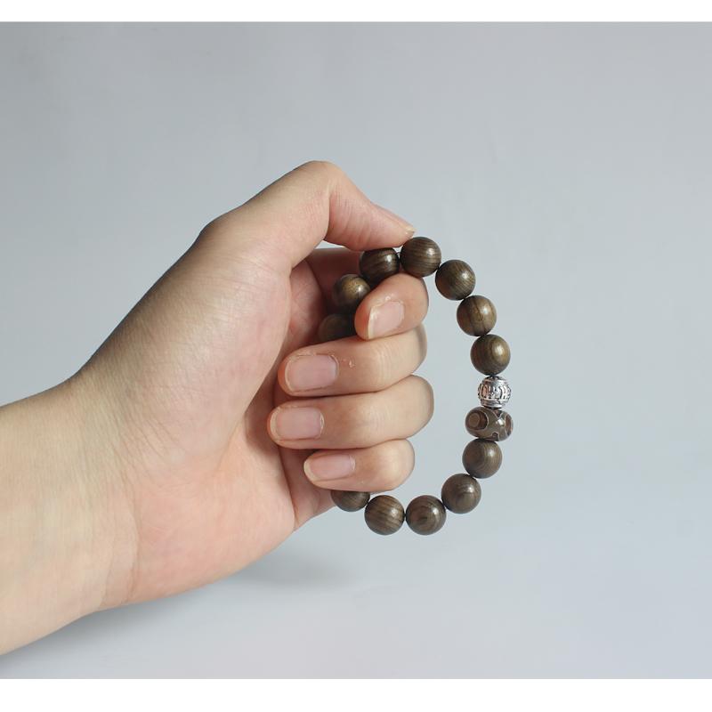 Tibetan Buddhism Natural Wood Bracelet and Six True Word Mantra Amulet