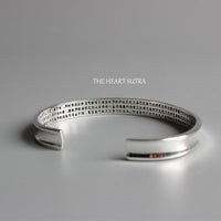 Thumbnail for White Copper Carved Mantra and  Heart  Sutra Bracelet