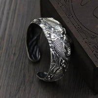 Thumbnail for Ethnic Thai Silver Dynamic Koi Carp Bangle