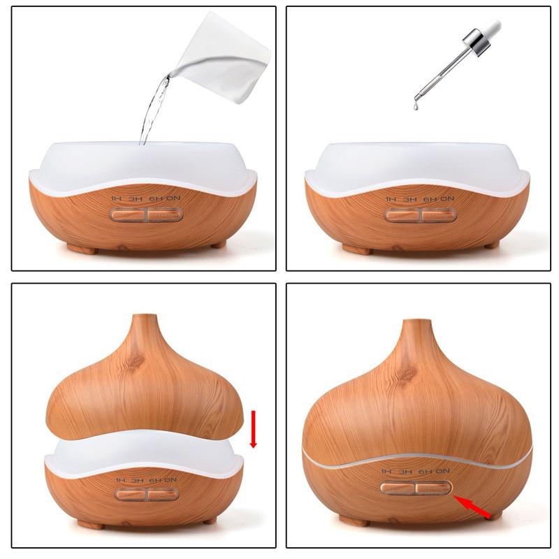 Attractive Wood Grain Ultrasonic Aromatherapy Essential Oil Diffuser