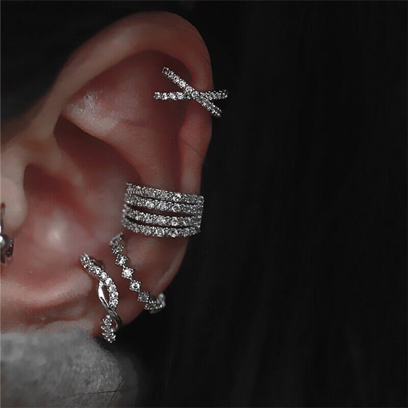 Thai Silver & Zirconia Set of 4 Earrings
