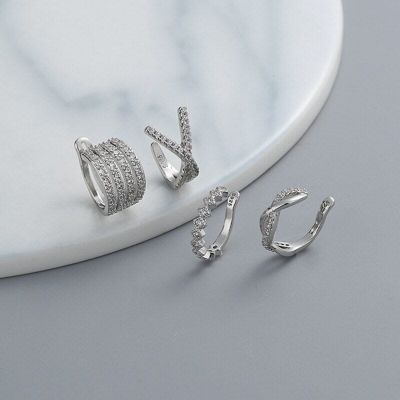 Thai Silver & Zirconia Set of 4 Earrings
