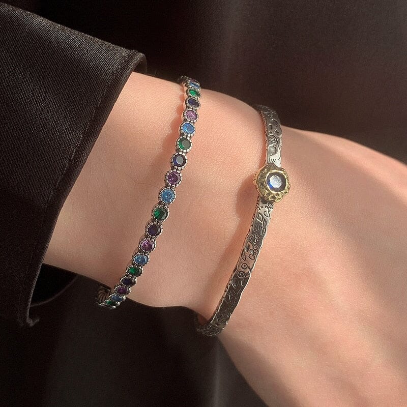 Multi Colored Thai Silver Zirconia Bangle