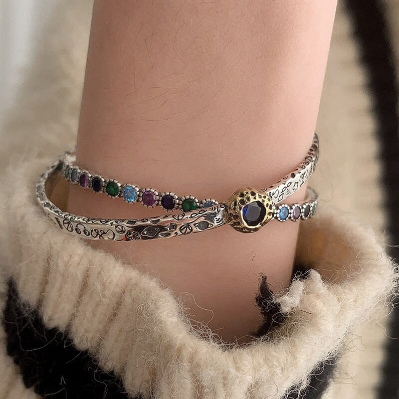 Multi Colored Thai Silver Zirconia Bangle