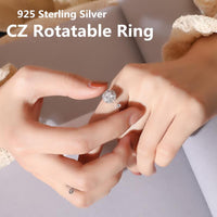 Thumbnail for Unique 925 Sterling Silver TWIRLING & CALMING CZ Ring