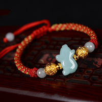 Thumbnail for 2024-YEAR OF THE DRAGON- Attract GOOD LUCK with Silver & JADE Zodiac bracelet