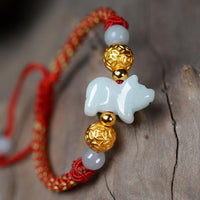 Thumbnail for 2024-YEAR OF THE DRAGON- Attract GOOD LUCK with Silver & JADE Zodiac bracelet