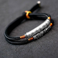 Thumbnail for PURE  SILVER Om Mani Padme Hum Charm Double Rope Tibetan  bracelet