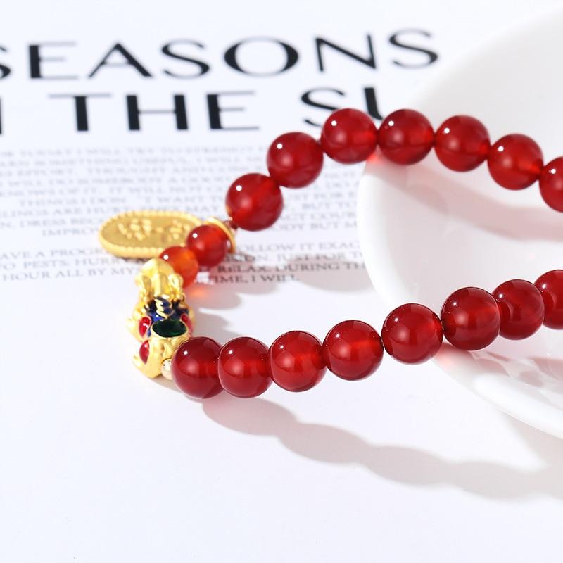 Natural Stone Pixiu Feng Shui Luck Bracelet