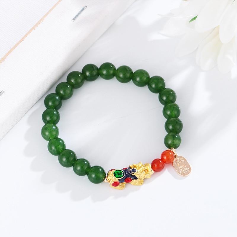 Natural Stone Pixiu Feng Shui Luck Bracelet