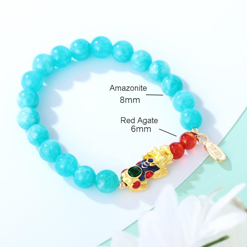 Natural Stone Pixiu Feng Shui Luck Bracelet