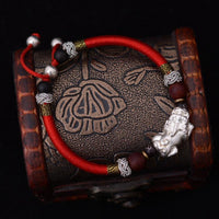 Thumbnail for Tibetan Ethnic braided Pure Silver PIXIU WEALTH Rope  bracelet