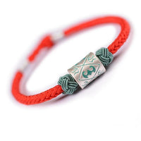 Thumbnail for PURE SILVER Geometric Design Ethnic Tibetan Rope Bracelet